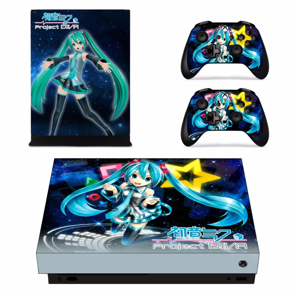 Anime Girl Hatsune Miku Skin Sticker For Microsoft Xbox One X Console